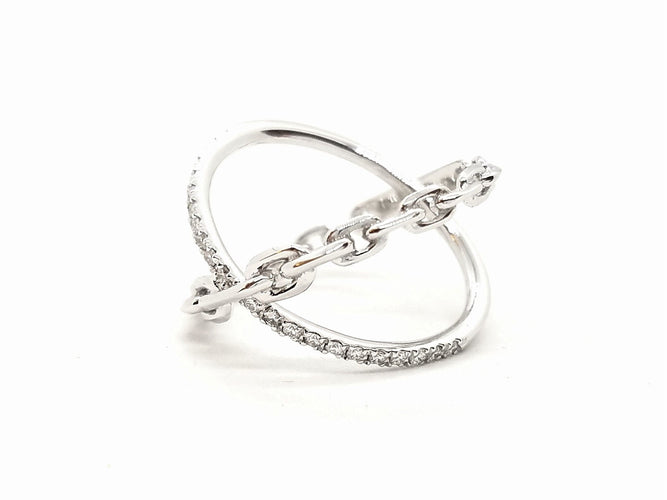 Bague 53 Bague Or blanc Diamant 58 Facettes 578806RV