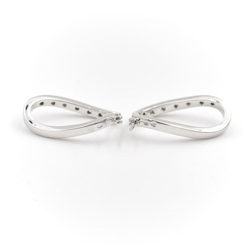 Boucles d'oreilles Boucles d'oreilles Créoles Or blanc  Diamant 58 Facettes 1696392CN