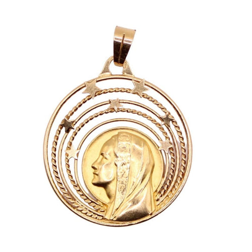 Pendentif Pendentif Médaille de la Vierge en Or jaune 58 Facettes