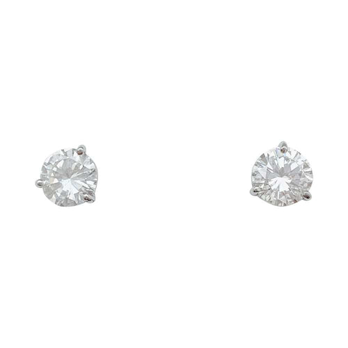 Boucles d'oreilles Puces d'oreilles en or blanc diamants. 58 Facettes 31847