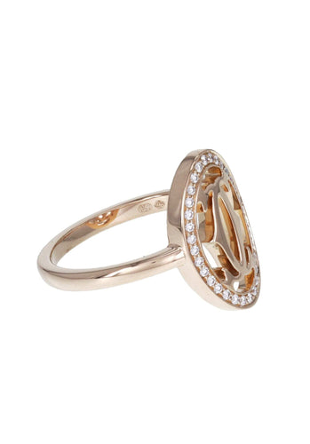 Bague 50 Bague CARTIER Logo Diamants en Or Rose 750/1000 58 Facettes 62131-58026