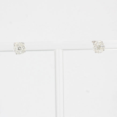 Boucles d'oreilles Puces d'oreilles diamants 1,13 carat et or blanc 58 Facettes 22-173