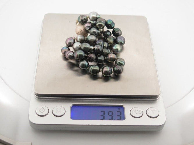 Collier collier 41 perles de tahiti tuamotu cerclees clp032p argent 925 58 Facettes 253780