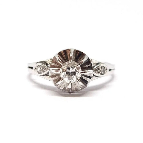 Bague Bague vintage diamants or blanc 58 Facettes