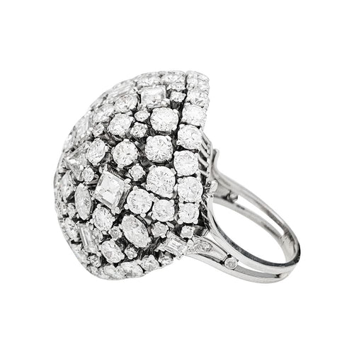 Bague 57 Bague de cocktail platine et diamants. 58 Facettes 30974