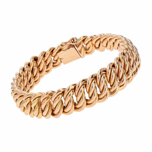 Bracelet Bracelet gourmette en or rose ancienne 58 Facettes 22-167