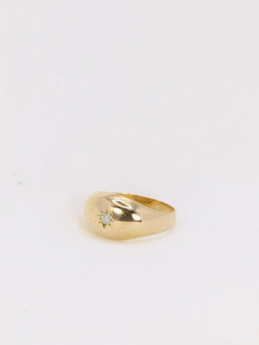 Bague 51 Bague jonc vintage en or et diamant 0,1 ct 58 Facettes J147