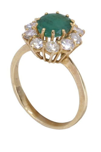 Bague 54 BAGUE POMPADOUR ÉMERAUDE DIAMANTS 58 Facettes 075701