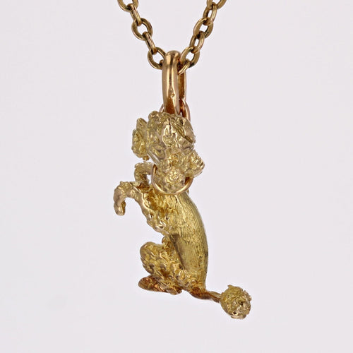 Pendentif Breloque caniche assis or jaune 58 Facettes 23-215
