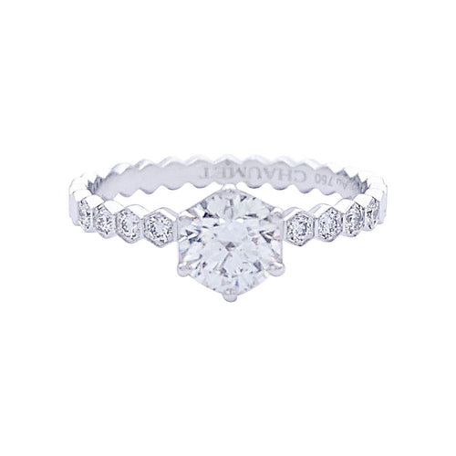 Bague 56 Bague Chaumet, Solitaire Bee my Love, or blanc, diamants. 58 Facettes 32452
