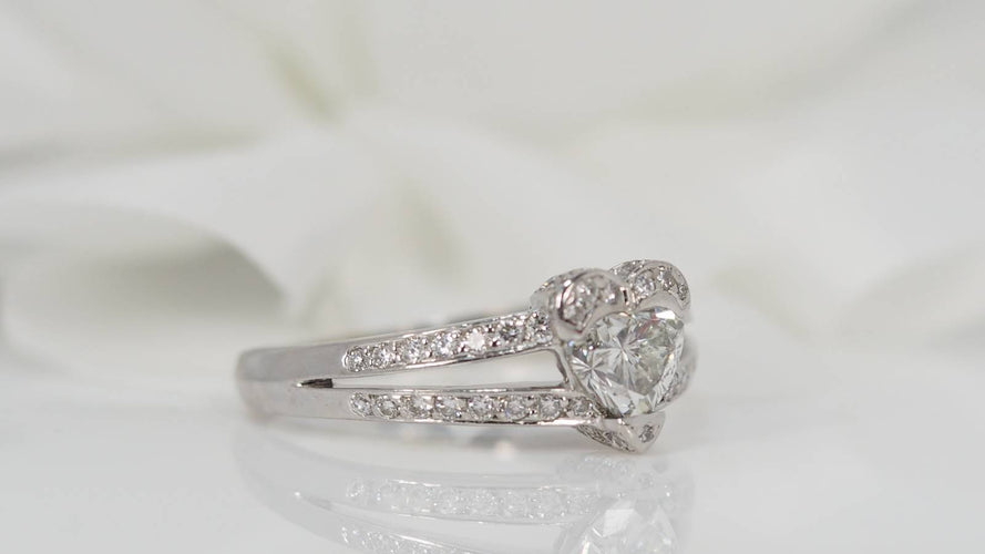 Bague 58 Bague solitaire cœur diamant 1,01ct 58 Facettes 31077