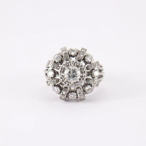 Bague 54 Bague dôme fleur 58 Facettes 1030