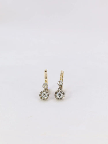 Boucles d'oreilles Boucles d’oreilles dormeuses diamants taille ancienne 58 Facettes 799