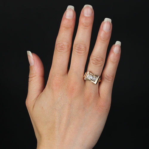 Bague 60 Bague tank noeud or rose 58 Facettes CV91