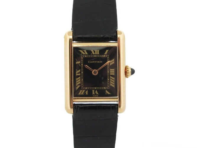 Montre vintage montre CARTIER tank pm 27 mm mecanique en or jaune 18k 58 Facettes 253144