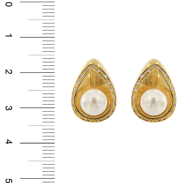 Boucles d'oreilles Boucles d'oreilles perles et diamants 58 Facettes 20795