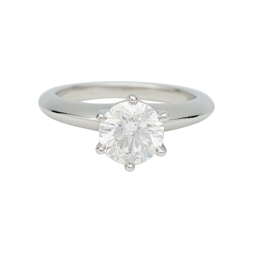 Bague 49 Solitaire Tiffany & Co, "Setting", platine, diamant 1,01 carat. 58 Facettes 31201