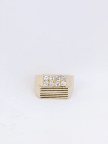 Bague 56 Bague chevalière Or jaune Diamants 58 Facettes J131