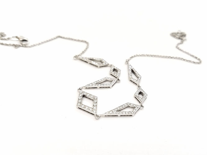 Collier Collier Or blanc Diamant 58 Facettes 578815RV