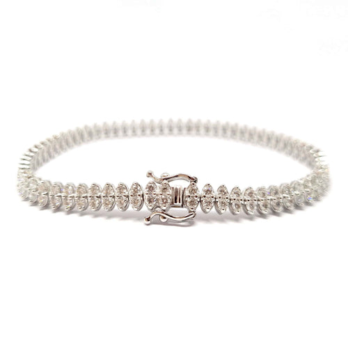 Bracelet Bracelet rivière de diamants or blanc 58 Facettes