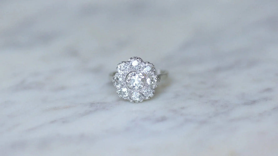Bague 51.5 Bague marguerite diamants 2 carats 58 Facettes