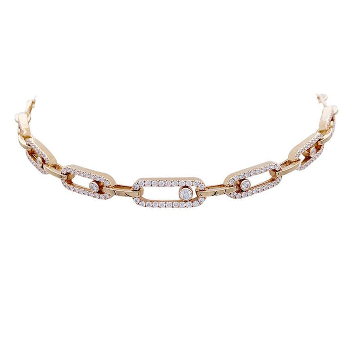 Collier Collier Messika, "Choker Move Link Multi", or rose, diamants. 58 Facettes 32646