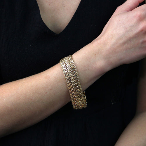 Bracelet Bracelet vintage or jaune souple 58 Facettes CVBR46