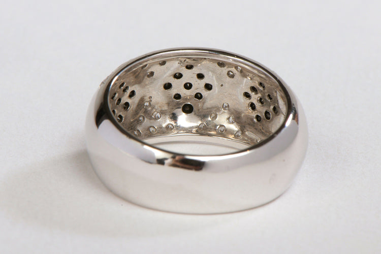 Bague 55 Bague Jonc Or blanc Diamant 58 Facettes 00221CN