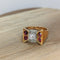 Bague Bague Tank en or jaune diamants et tourmalines 58 Facettes 16865
