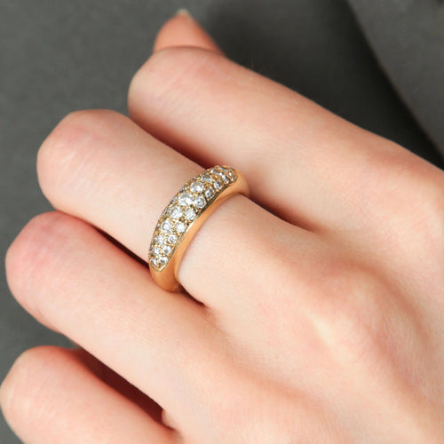 Bague Or Jaune / Diamants BAGUE  JONC OR & DIAMANTS 58 Facettes BO/220039