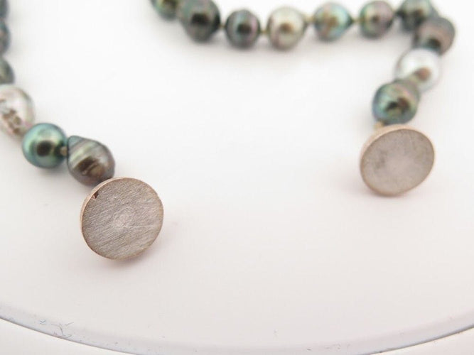 Collier collier 41 perles de tahiti tuamotu cerclees clp032p argent 925 58 Facettes 253780