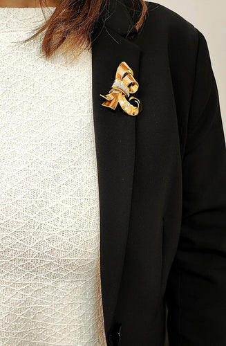 Broche Broche nœud or jaune et diamant 58 Facettes RA-615/4