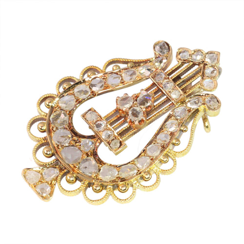 Broche Broche - Diamants et Harmonie : Broche-Pendentif Lyre Or 1870 58 Facettes 24003-0230