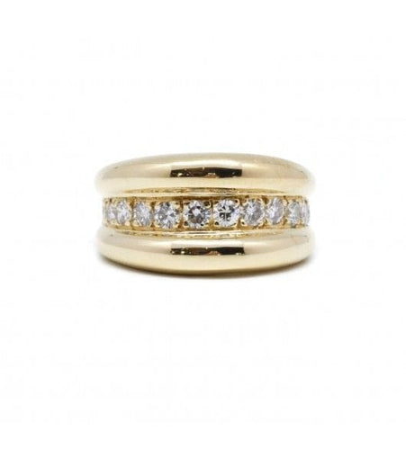 Bague 47 / Jaune / Or 750 Bague Ligne de Diamants 58 Facettes 220006R