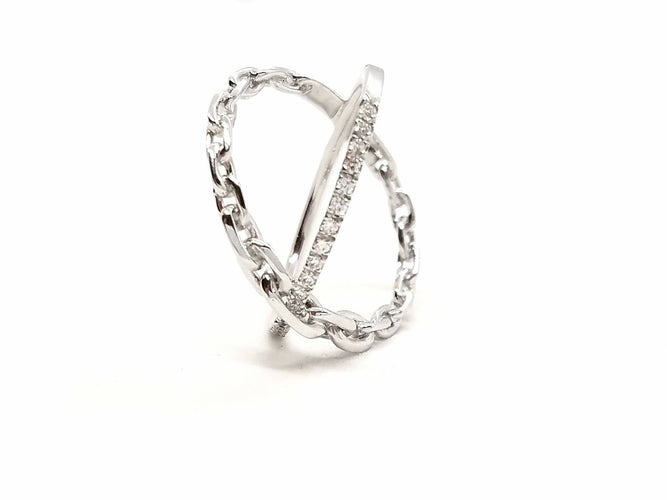 Bague 53 Bague Or blanc Diamant 58 Facettes 578806RV