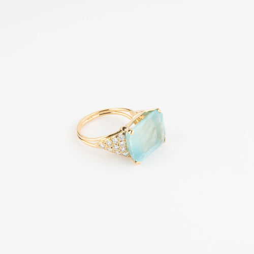 Bague Bague Aigue-marine lactée Diamant 58 Facettes 1