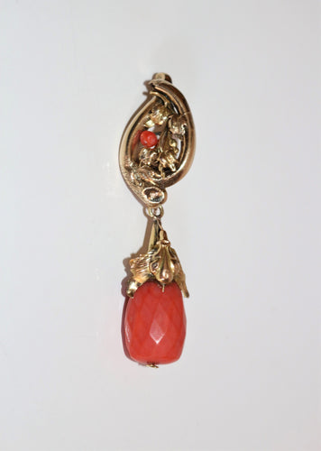 Boucles d'oreilles Pendants d'oreilles or et corail Napoléon III 58 Facettes 474