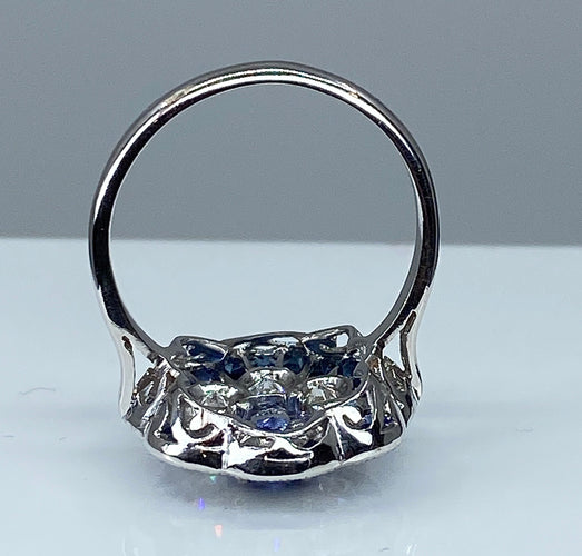 Bague 51 Bague marguerite Or Saphirs Diamants 58 Facettes AB214