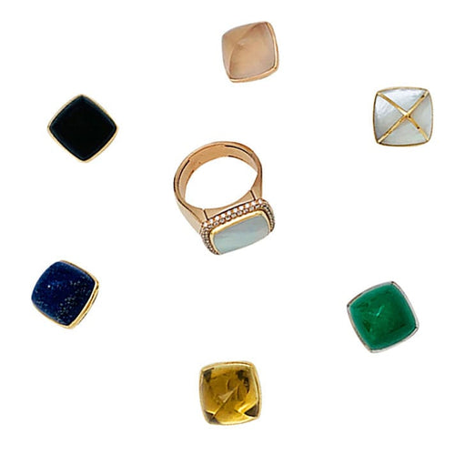 Bague 60 Bague Fred "Pain de sucre" en or rose et diamants, 7 pains de sucre. 58 Facettes 30796