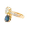 Bague 51 Bague "Toi & Moi" vintage, saphir et diamants. 58 Facettes 31416