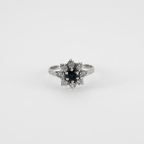 Bague 58.5 Bague Fleur Saphir Diamants 58 Facettes EL2-60