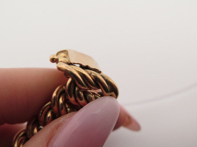 Bracelet bracelet maille americaine or jaune 18k 32gr t20 58 Facettes 250515