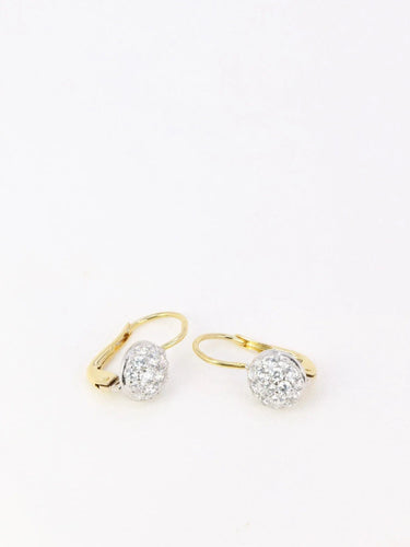 Boucles d'oreilles Dormeuses vintage en or jaune et diamants 58 Facettes 858