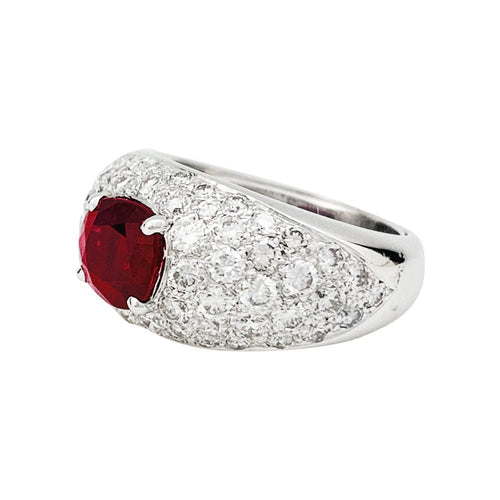 Bague 49 Bague jonc pavage diamant, rubis 1,78 carats. 58 Facettes 30945