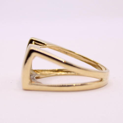 Bague Bague large or jaune et pavage de diamants 58 Facettes