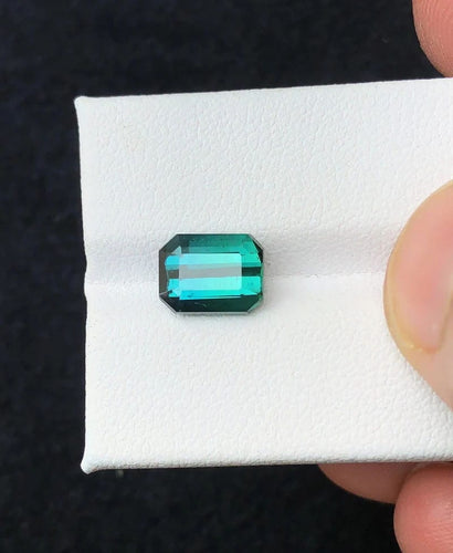 Gemstone Tourmaline bleue verte 3,05cts 58 Facettes 229