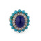 Bague Bague cocktail Boucheron Or jaune, Lapis Lazuli, Turquoises & Diamants 58 Facettes 1