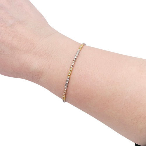 Bracelet Bracelet ligne diamants, 3 ors. 58 Facettes 32260