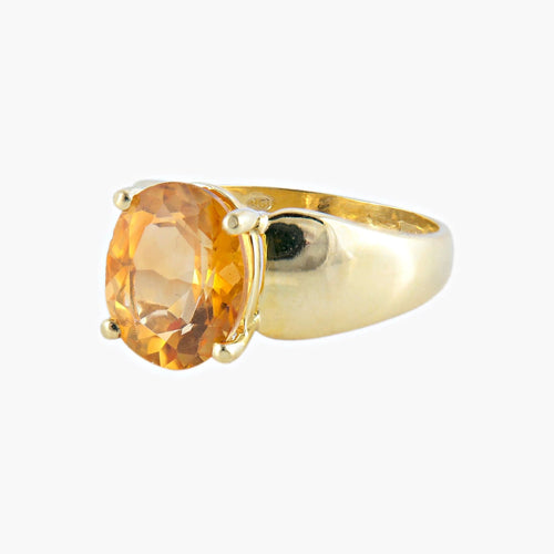 Bague 54 / Citrine / Or Jaune BAGUE "MOON" OR & CITRINE 58 Facettes BO/220040