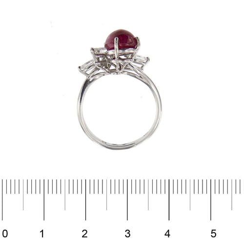 Bague 59 Bague rubis cabochon et diamants 58 Facettes 33076